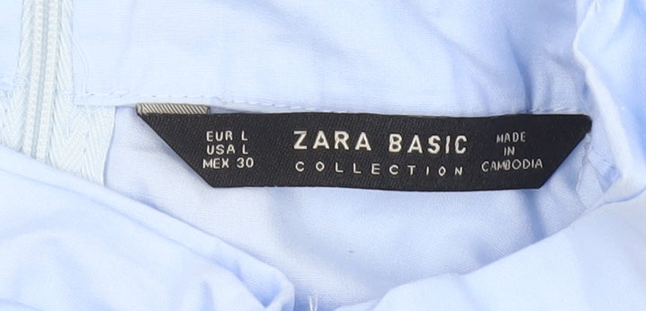 Womens UK Size 12 Zara Blue Basic Blouse