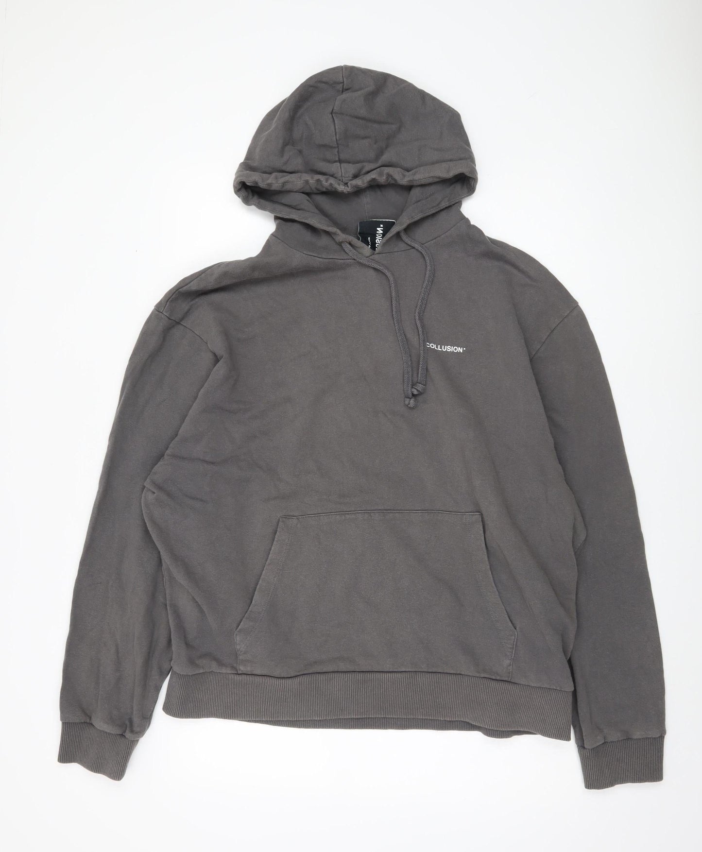 Mens UK Size XL COLLUSION Grey Pullover Hoodie