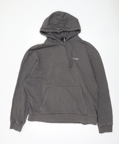Mens UK Size XL COLLUSION Grey Pullover Hoodie
