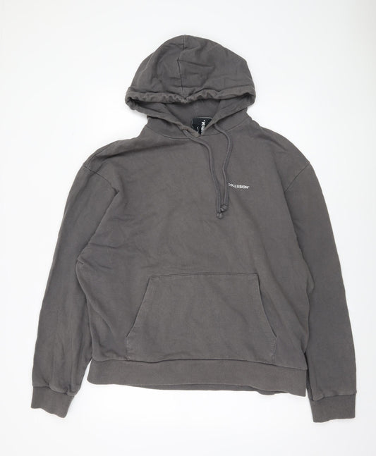 Mens UK Size XL COLLUSION Grey Pullover Hoodie
