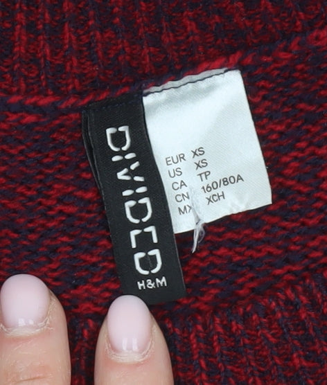 Womens UK Size XS Divided by H&M Red Pullover Jumper