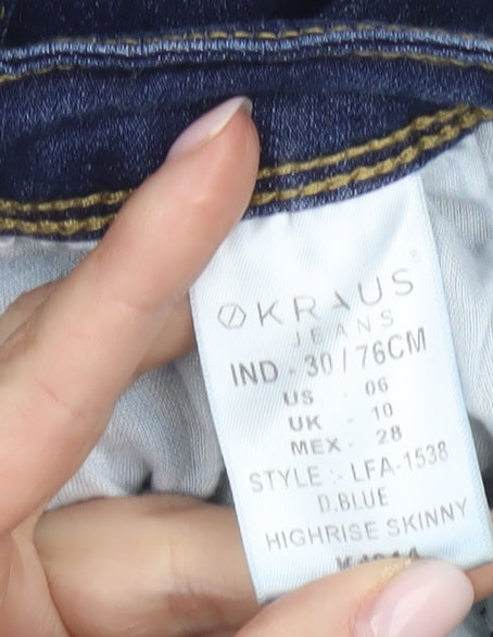 Kraus Women's Blue Skinny High-Rise Jeans Size 10