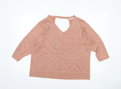 Womens UK Size 14 Marks and Spencer Orange Pullover Jumper