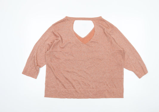 Womens UK Size 14 Marks and Spencer Orange Pullover Jumper