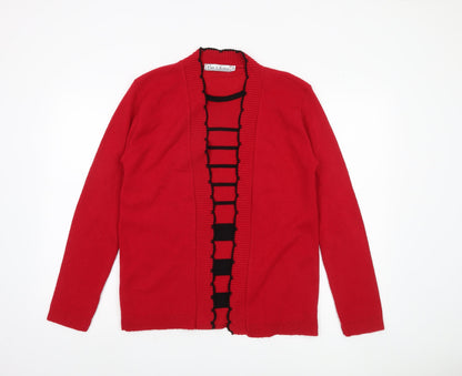 Womens UK Size S Pure & Natural Red Cardigan Jumper