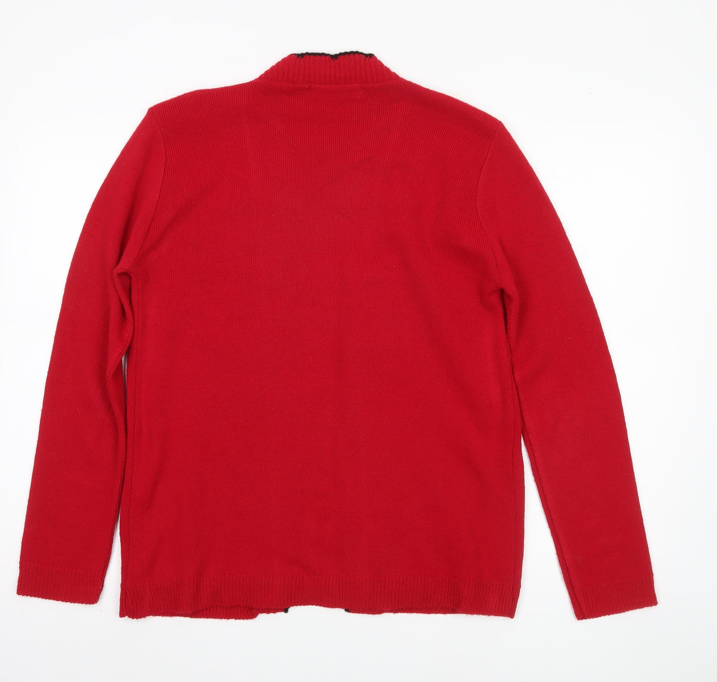 Womens UK Size S Pure & Natural Red Cardigan Jumper