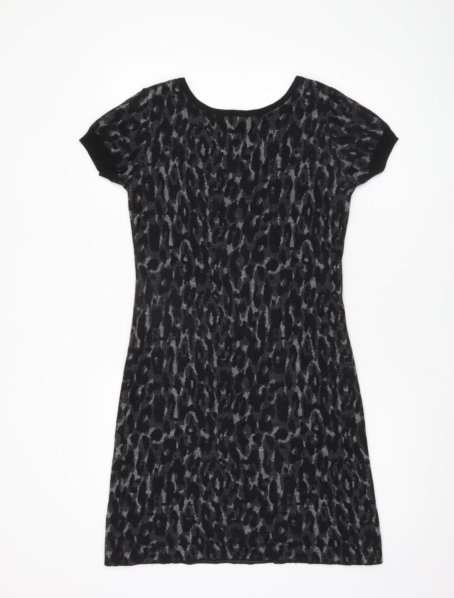 Chiaramente Women's Black Animal Print Knit Dress