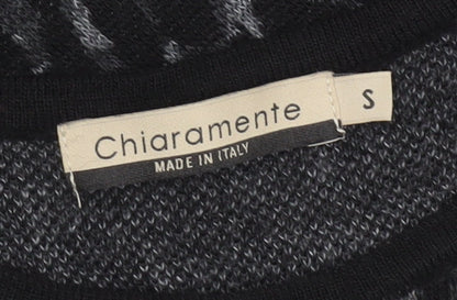 Chiaramente Women's Black Animal Print Knit Dress