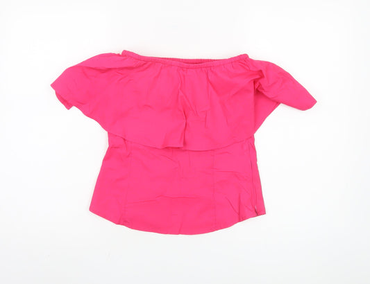 PrettyLittleThing Women’s Pink Off Shoulder Top, Size 4