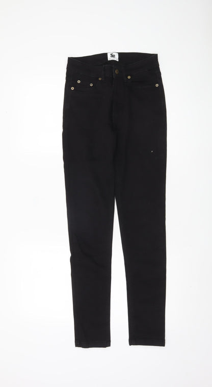 Womens UK Size 8 So Denim Regular Fit Skinny Black Jeans