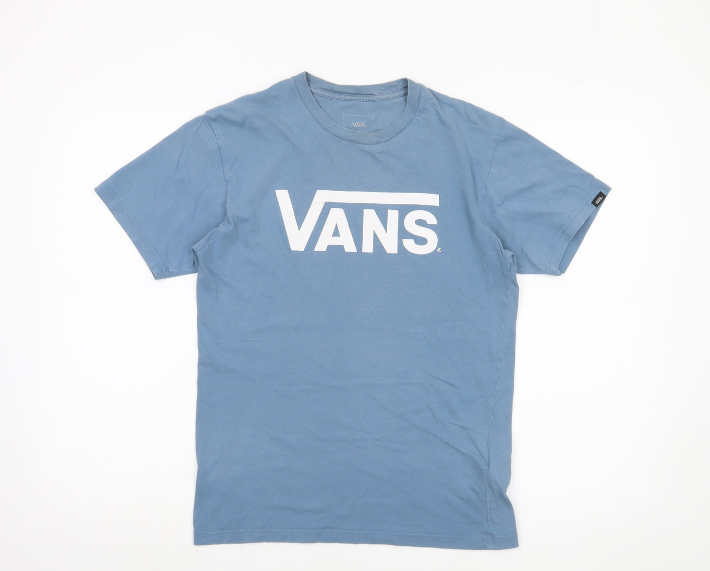 Vans Men's Blue T-Shirt, Size S - Classic Fit, Logo Design