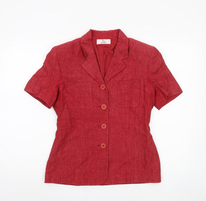 Principles Women's Red Linen Blazer, Size 12, Petite Fit