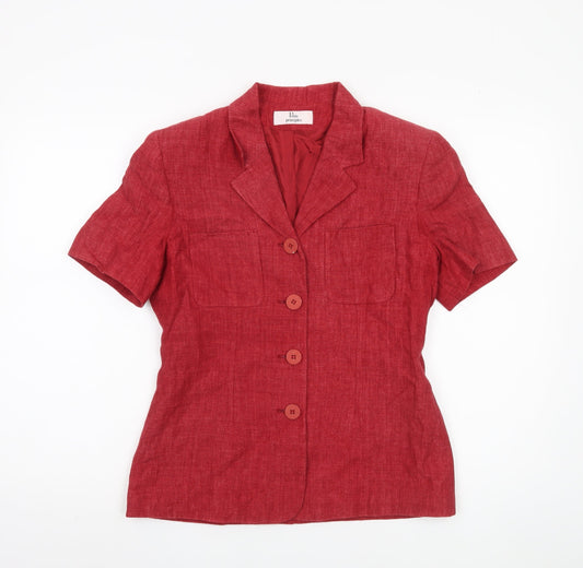 Principles Women's Red Linen Blazer, Size 12, Petite Fit