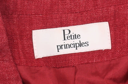 Principles Women's Red Linen Blazer, Size 12, Petite Fit