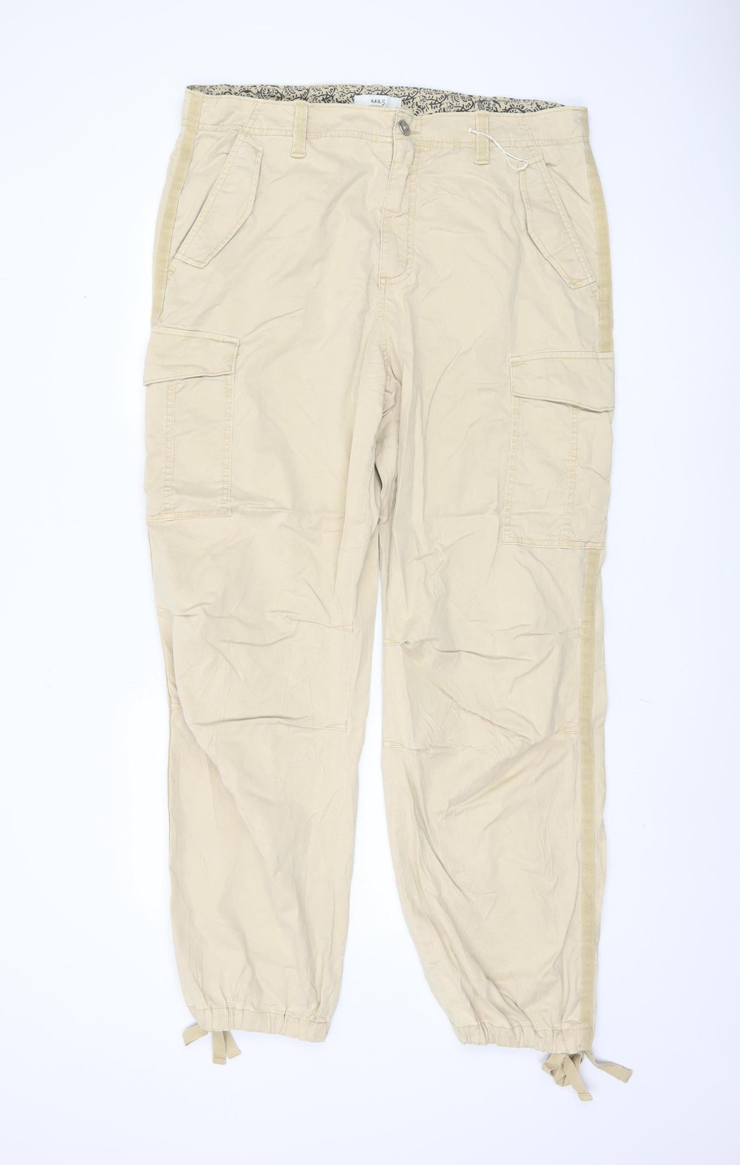 Womens UK Size 18 Marks and Spencer  Cargo Beige Trousers