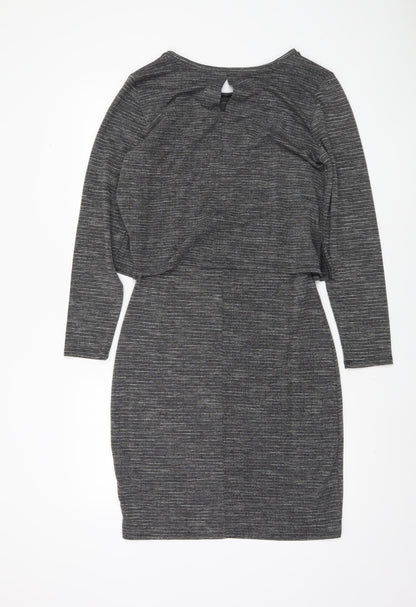 Fransa Women's Grey Dress, Size S, Long Sleeve, Excellent Condition