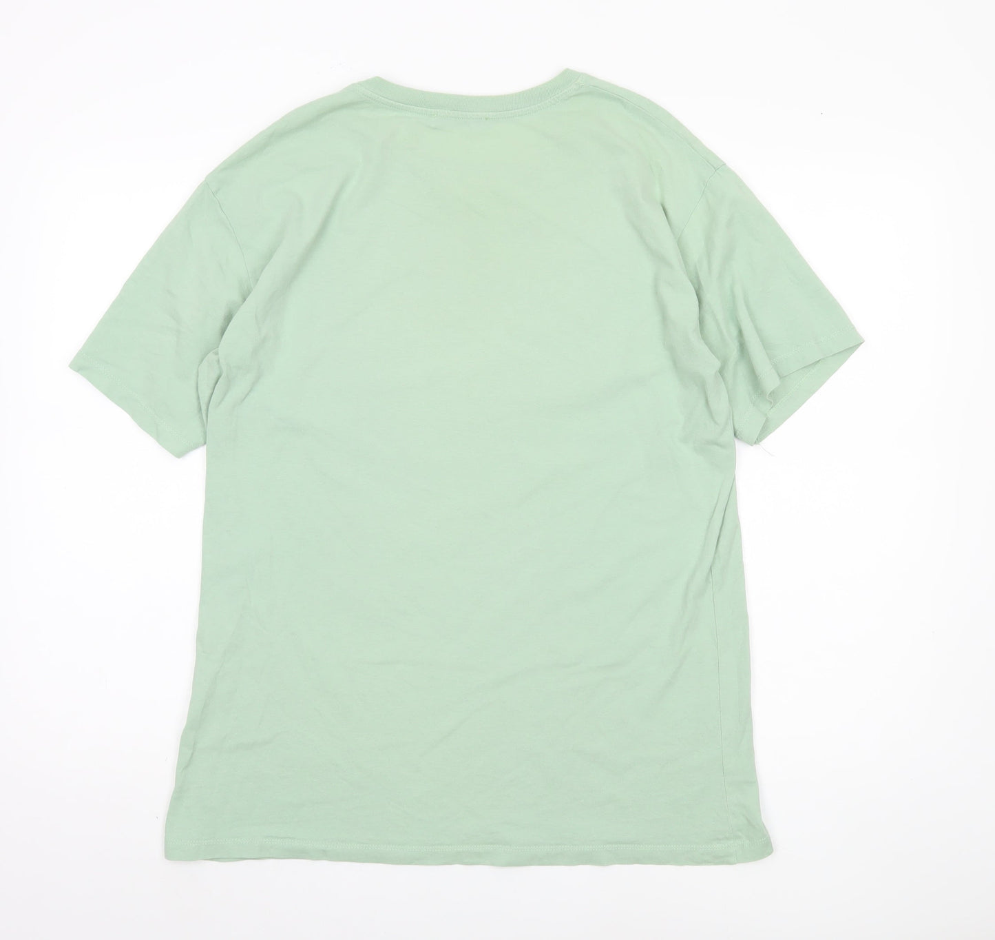 Pull & Bear Men's Green Retro Graphic T-Shirt M