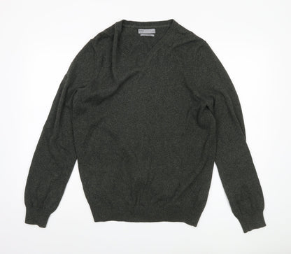 Marks and Spencer Men's Green Cotton Pullover Jumper Medium