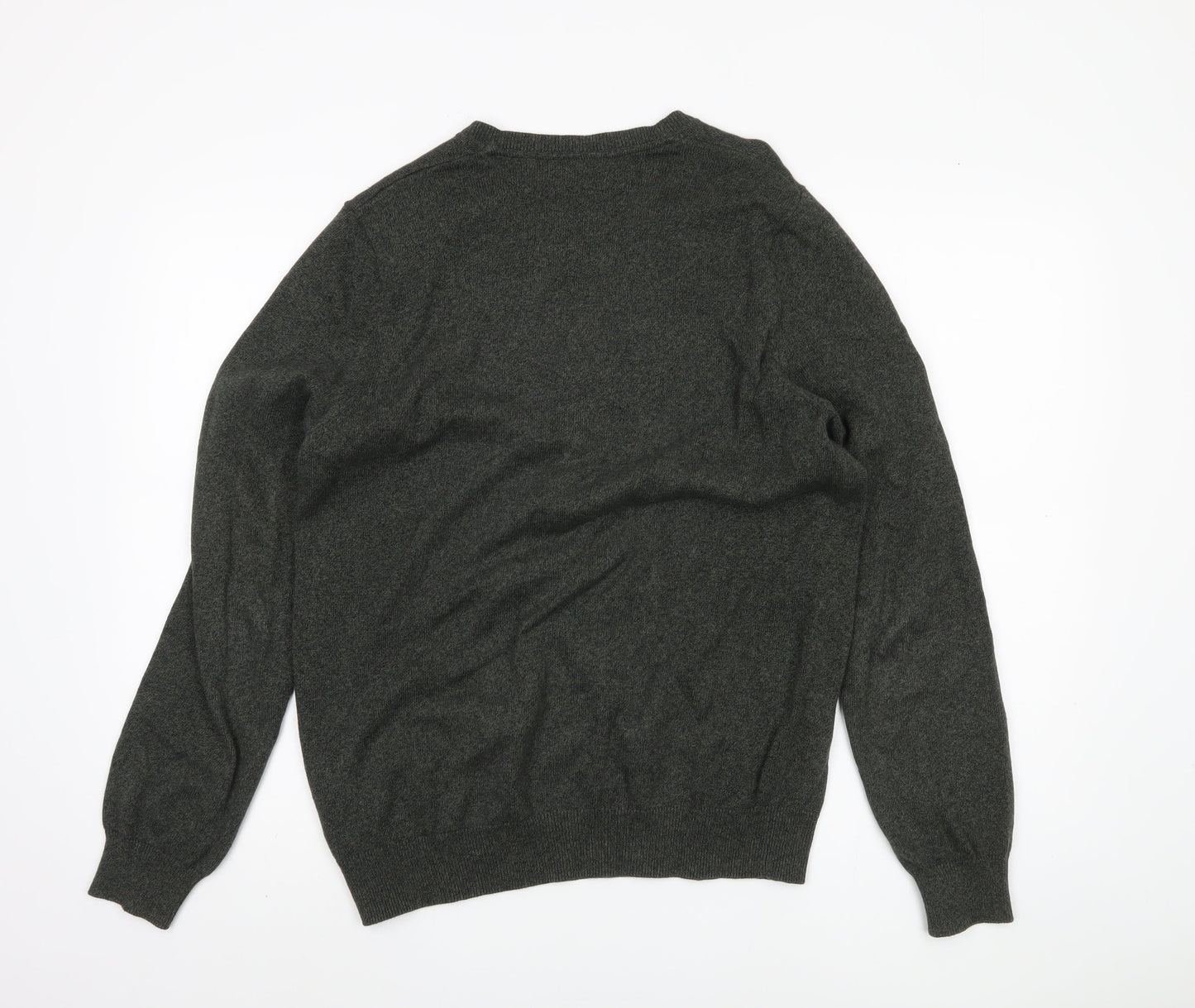 Marks and Spencer Men's Green Cotton Pullover Jumper Medium