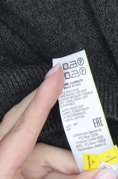 Marks and Spencer Men's Green Cotton Pullover Jumper Medium