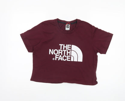 Womens UK Size M The North Face Red Cropped T-Shirt