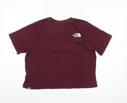 Womens UK Size M The North Face Red Cropped T-Shirt