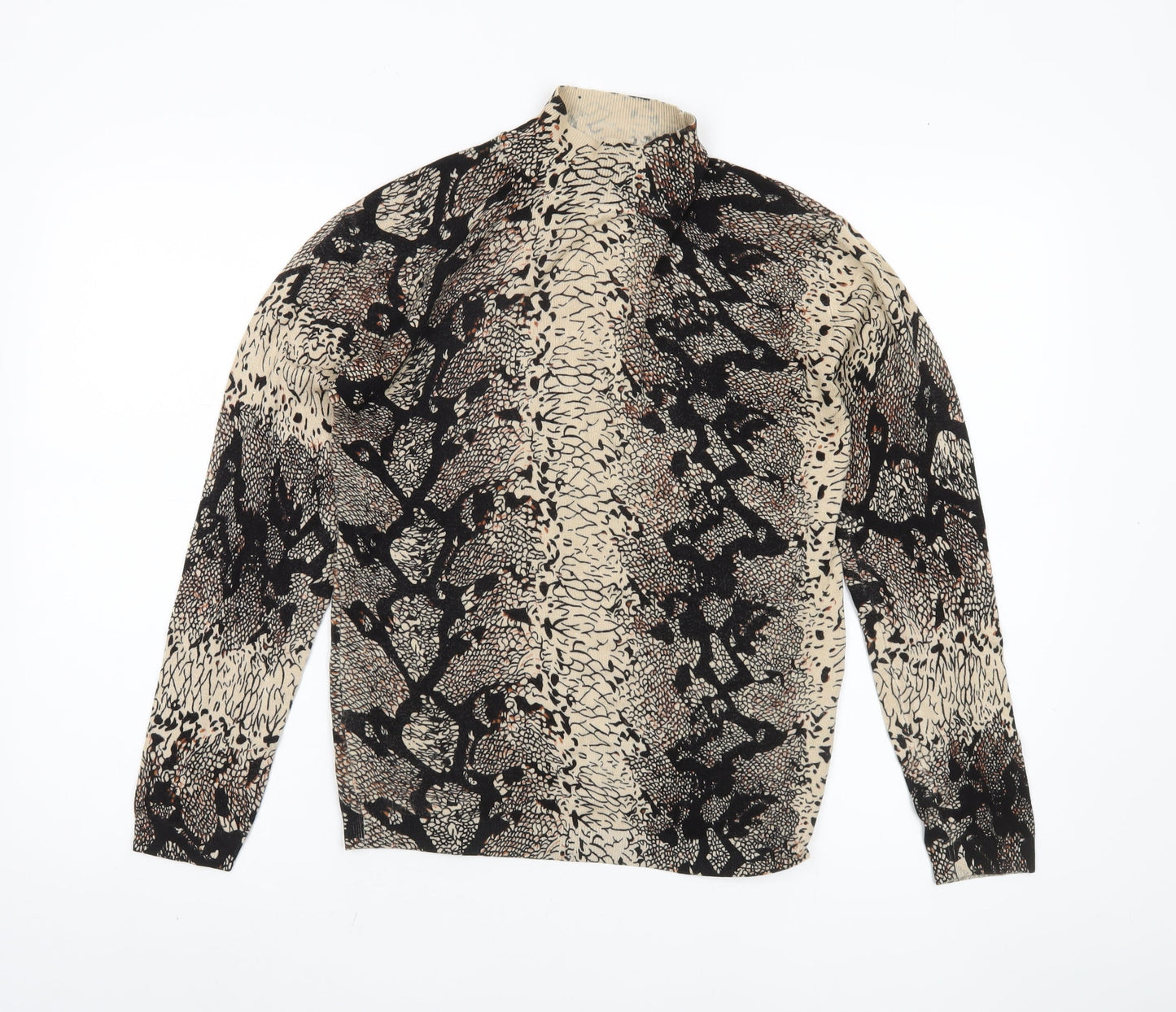 Diva Women's Beige Black Animal Print Jumper S/M
