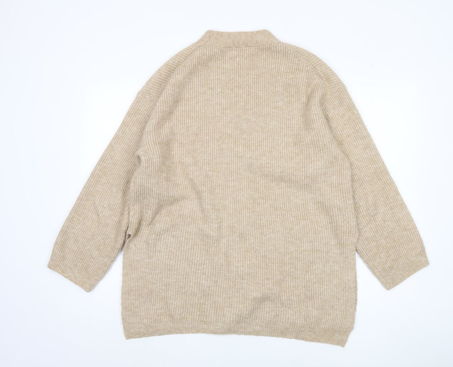 H&M Women Beige Cardigan, Size S, V-Neck