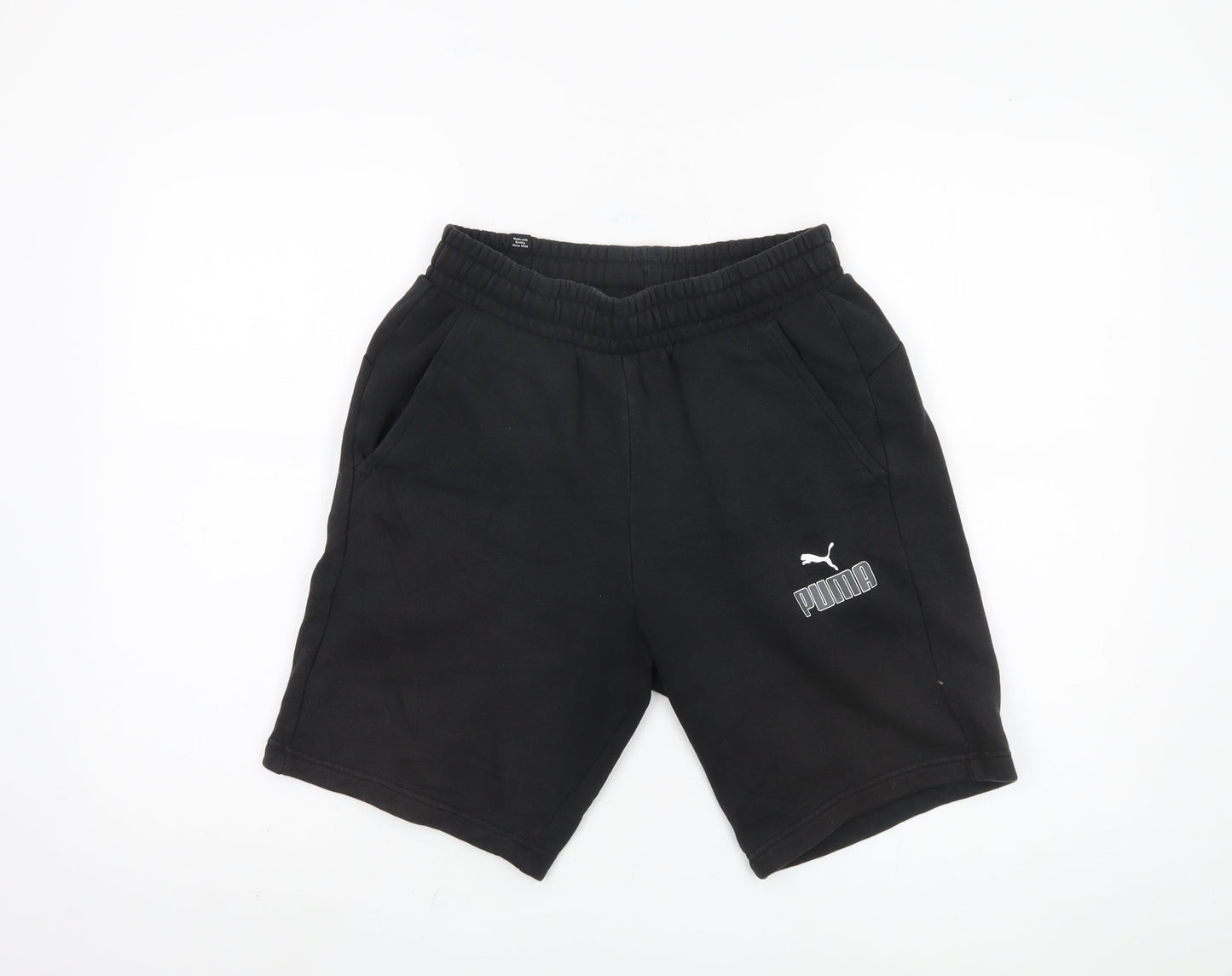 Puma Men's Black Shorts S Elastic Waist Sports Style