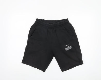Puma Men's Black Shorts S Elastic Waist Sports Style