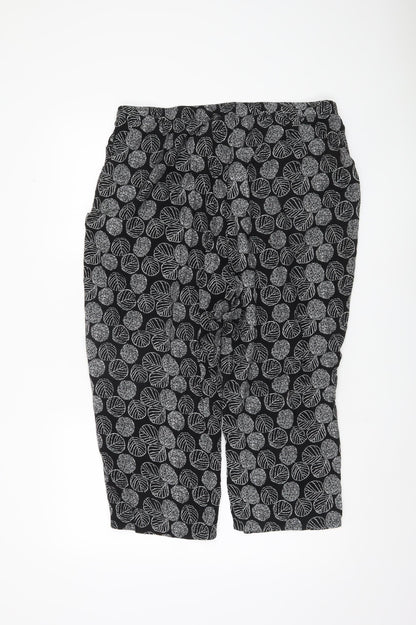 Autonomy Women’s Black Floral Cropped Trousers Size 18