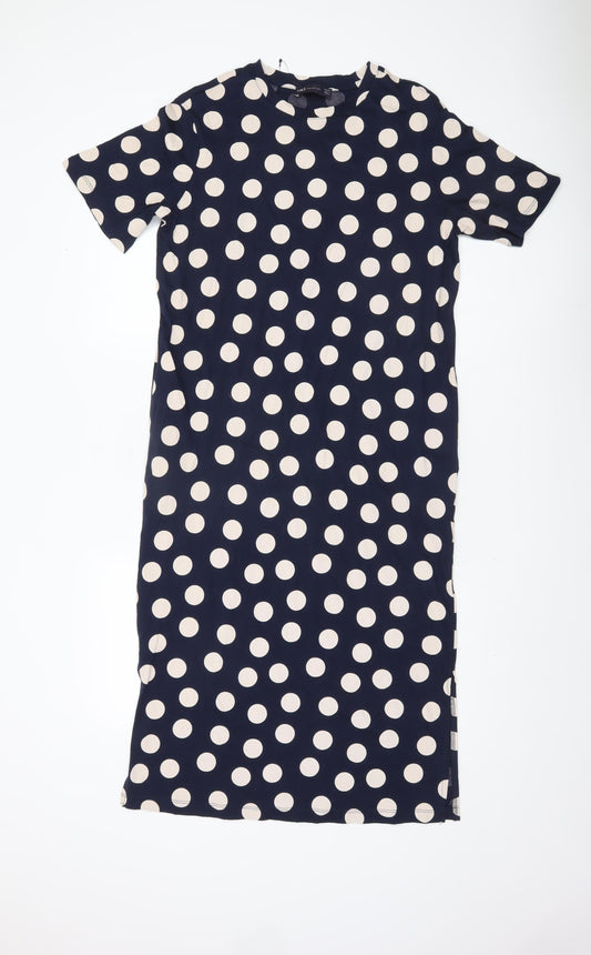Marks and Spencer Blue Polka Dot Dress Size 8