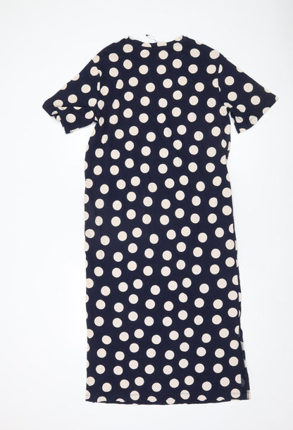Marks and Spencer Blue Polka Dot Dress Size 8