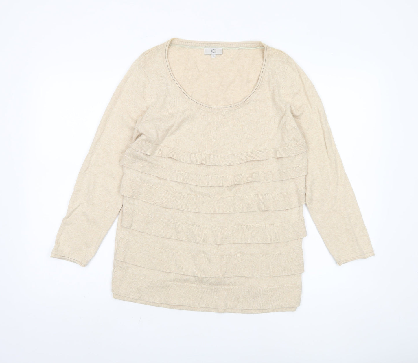 Womens UK Size M CC Beige Pullover Jumper