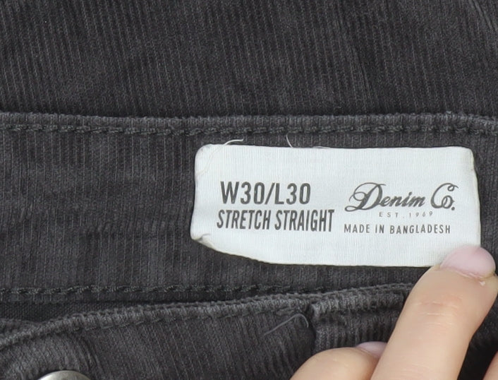 Denim Co. Men's Black Straight Trousers Size M