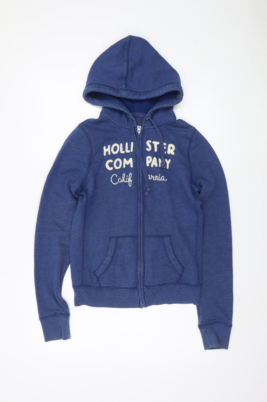 Hollister Women’s Blue Hoodie M Full Zip Casual