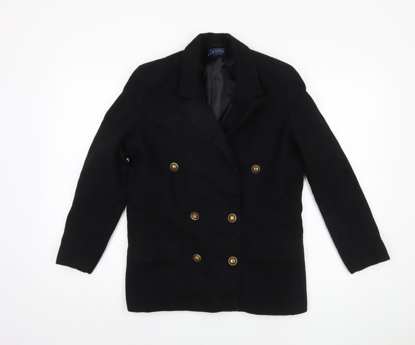 Alexon Women's Black Wool Pea Coat Size 12