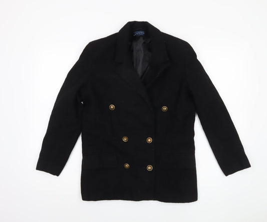 Alexon Women's Black Wool Pea Coat Size 12