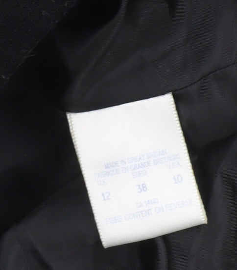 Alexon Women's Black Wool Pea Coat Size 12