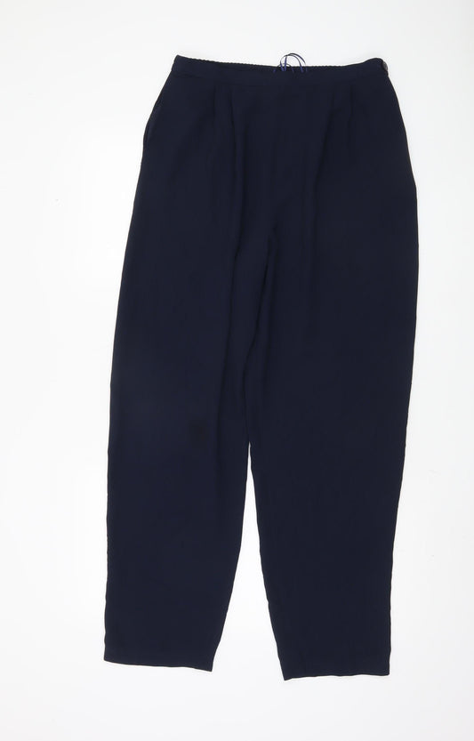 Womens UK Size 16 Frank Usher Regular Fit BusinessCasual Navy Trousers