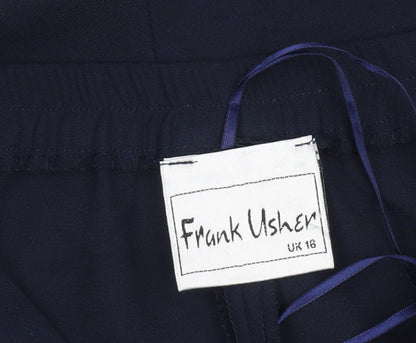 Womens UK Size 16 Frank Usher Regular Fit BusinessCasual Navy Trousers