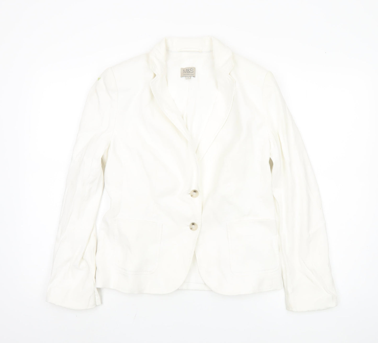 Marks and Spencer White Blazer Women Size 12