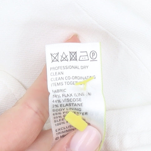 Marks and Spencer White Blazer Women Size 12