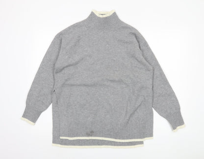 Amara Reya Women's Grey Mock Neck Pullover Jumper M