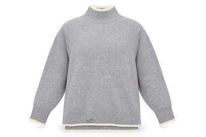 Amara Reya Women's Grey Mock Neck Pullover Jumper M