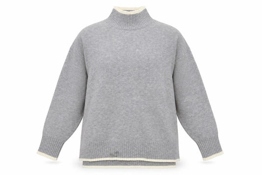 Front view of Amara Reya Women's Grey Mock Neck jumper M
