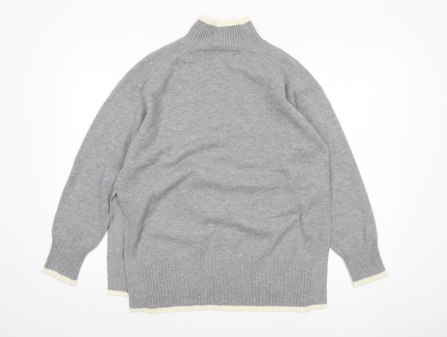 Amara Reya Women's Grey Mock Neck Pullover Jumper M