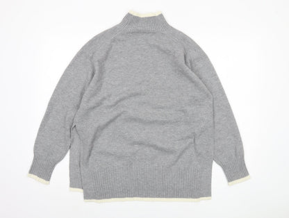 Amara Reya Women's Grey Mock Neck Pullover Jumper M