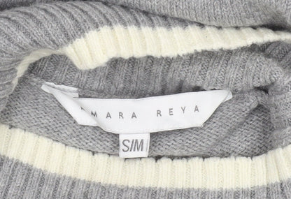 Amara Reya Women's Grey Mock Neck Pullover Jumper M