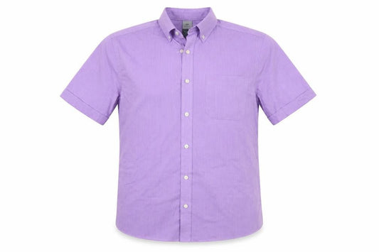 Front view of Atlantic Bay Men's Purple Short Sleeve Shirt S